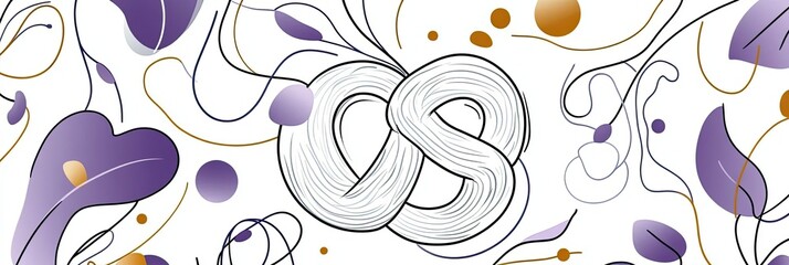 Poster - Exploring Minimalism Through a Bold Pretzel Outline on a Soft Pastel Canvas