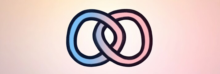 Poster - Delicate Pretzel Outline in Soft Pastel Hues Capturing the Essence of Minimalist Art