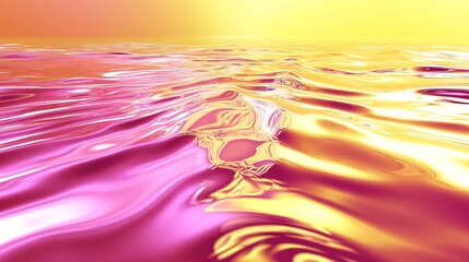 Aufkleber - A vibrant blend of pink and yellow hues reflects on calm water, creating a mesmerizing sunset atmosphere.