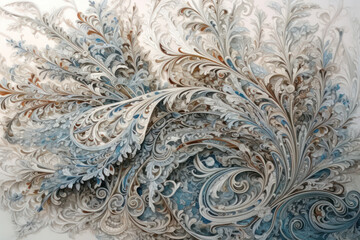Poster - complex decorative composition with floral patterns in the Baroque style. 