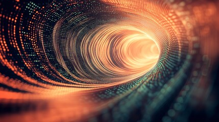 Leinwandbilder - Digital tunnel data flowing through cyberspace with binary code stream