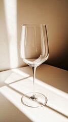 Poster - Elegance Captured in Solitude With a Wine Glass Resting on a Pristine Table Surface