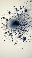 Poster - Simulation of Erratic Particle Motion Illustrating Brownian Movement in High Contrast Lighting