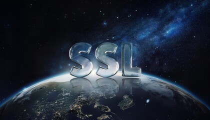 Poster - Glass Letters Representing SSL on Earth in Cosmic Space