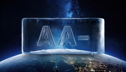 Poster - Frozen AA Ice Letters Floating Above Earth