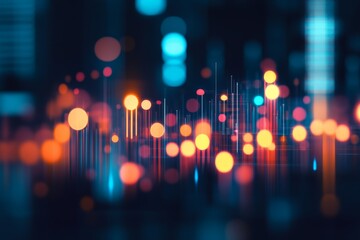 Aufkleber - Abstract background of colorful glowing circles and lines representing data visualization, light effects, and technology concepts for digital media and graphic design projects.