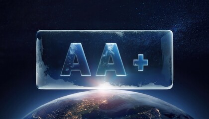 Poster - Transparent Ice Glass 'AA' Letters Floating in Space