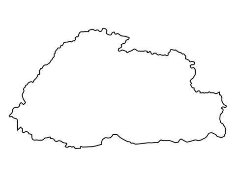 Vector outline spain Bhutan icon outline on white background