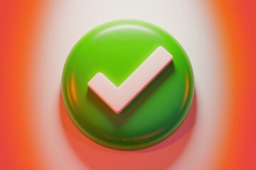 Poster - A green circle with a white checkmark, symbolizing completion, approval, or success.