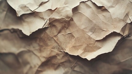 Aufkleber - Crumpled paper shows wrinkled and torn texture creating abstract pattern