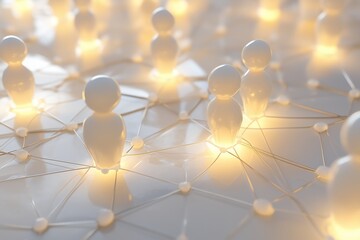 Poster - 3d illustration connecting people on the internet, social network connection