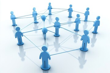 3d illustration connecting people on the internet, social network connection