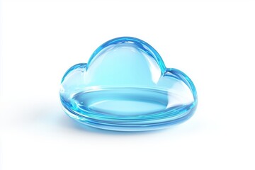 Poster - Glass cloud icon on white background