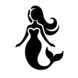 © Chris - Mermaid black silhouette vector icon symbol logo illustration