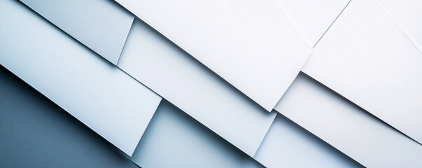 Aufkleber - Abstract background showing overlapping white sheets creating geometric shapes