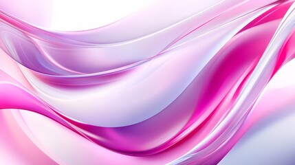 Poster - Soft Flowing Waves of Pink and White Abstract Background for Modern Design, Digital Art, and Creative Projects with Light and Airy Aesthetic