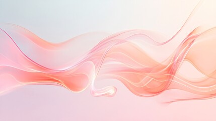 Poster - Abstract pink and orange waves flowing on gradient background