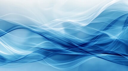 Poster - Abstract blue white wavy lines background flowing smoothly