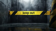 © 隼一郎 村田 - Background image of black concrete wall with yellow and black keep out tape