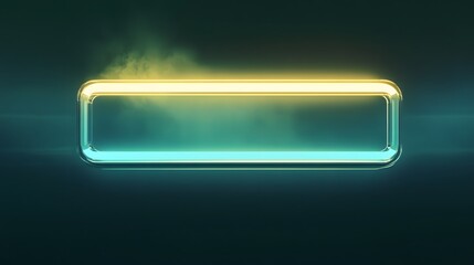 Wall Mural - glowing rectangular frame with teal and yellow light