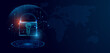 © Khalim Taufiqi - Cyber security concept. Futuristic glowing lock protection data vector editable