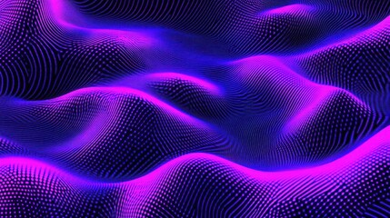 Wall Mural - Abstract purple and blue wavy digital background.