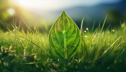 Canvas Print - Single leaf in morning sunlight.