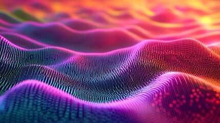 Wall Mural - abstract colorful waveform digital landscape