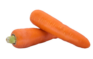 High-Quality PNG two orange carrots on white background