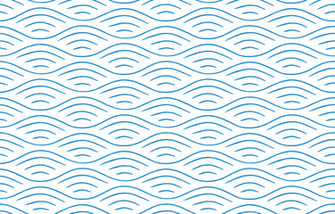 Seamless pattern with hand-drawn waves