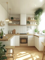 Wall Mural - Modern Minimalist Kitchen Design With Abundant Natural Light