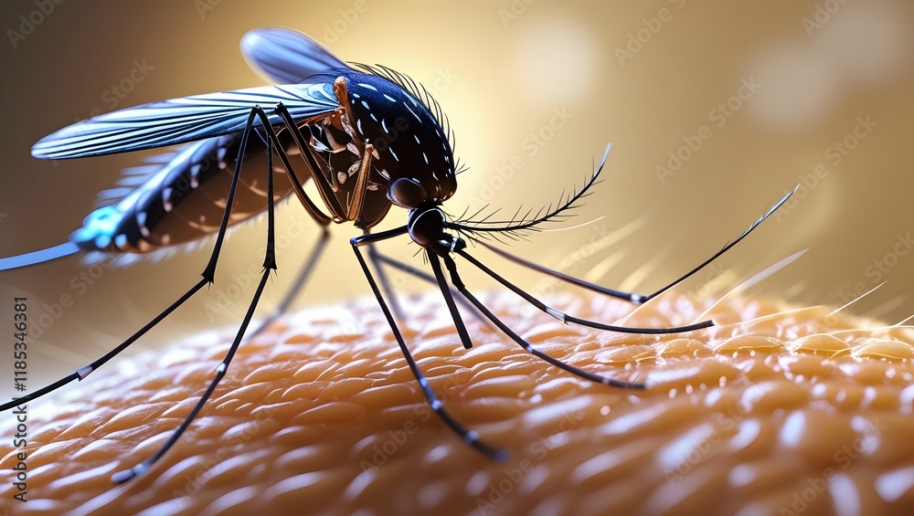 Zica virus aedes aegypti mosquito on human skin - Dengue, Chikungunya ...