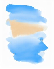 Wall Mural - Blue and orange watercolor splash isolated on white