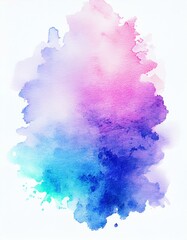 Wall Mural - Purple and blue watercolor splash isolated on white