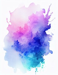 Wall Mural - Purple and blue watercolor splash isolated on white