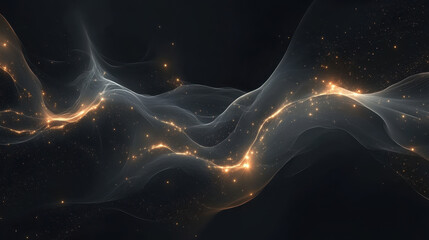 Wall Mural - Abstract Flow: A mesmerizing abstract composition featuring a flowing, ethereal form with glowing particles, evoking a sense of movement, energy, and cosmic wonder.  