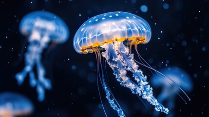 Wall Mural - Mesmerizing Jellyfish Underwater: Stunning Ocean Wildlife Photography