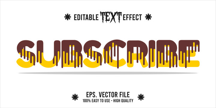 typography subscribe word art illustration, editable text effect	