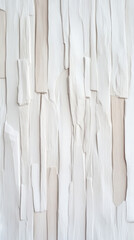 Poster - Textured white wall with vertical wooden panels creating modern aesthetic