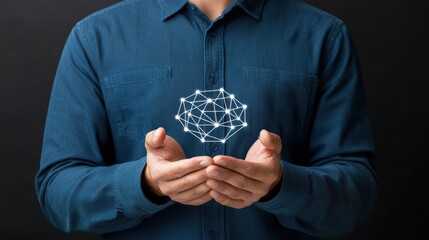 Poster - Person Holding Abstract Network Representation of Neural Connections