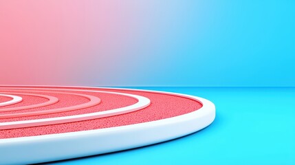 Poster - Modern Abstract Design of Curved Lines in Vibrant Background Colors