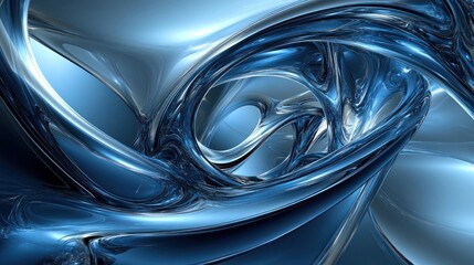 Poster - Abstract blue connections in a futuristic design.