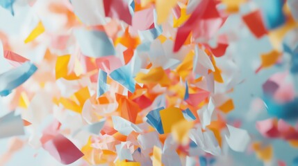 Poster - Abstract confetti shapes enhancing design.