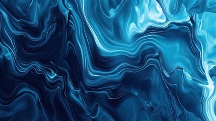 Poster - Abstract digital technology wallpaper in shades of blue.