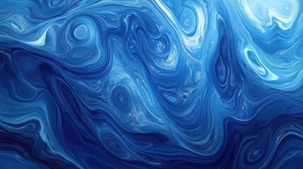 Poster - Abstract digital technology wallpaper in shades of blue.