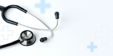 Sticker - Medical stethoscope on a white background