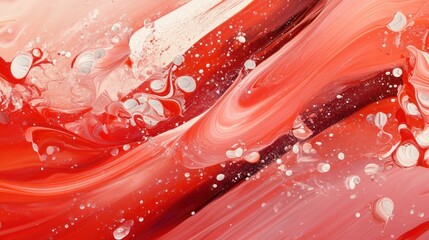 Poster - Artistic red design with soft organic shapes.