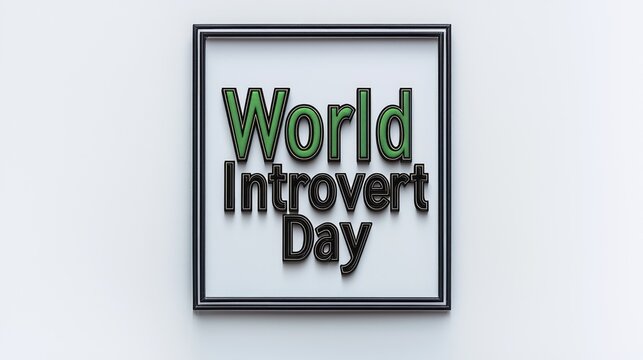 A framed graphic promoting World Introvert Day with bold text design.