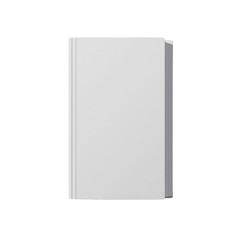 Poster - A single, blank, white hardcover book rests on a light gray background casting a subtle shadow.