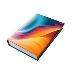 Poster - A hardcover book with an abstract cover featuring vibrant, flowing waves of color.